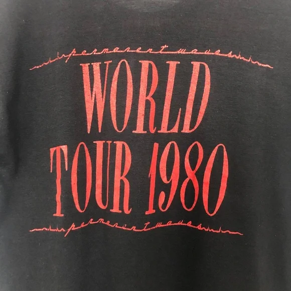 Vintage Unisex Rush World Tour 1980 Tee ShirtM